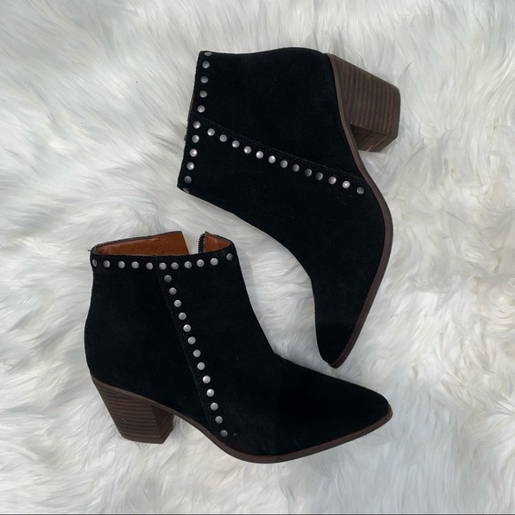 Lucky Brand Linnea Pointed Toe Studded Black Boot - Picture 2 of 9